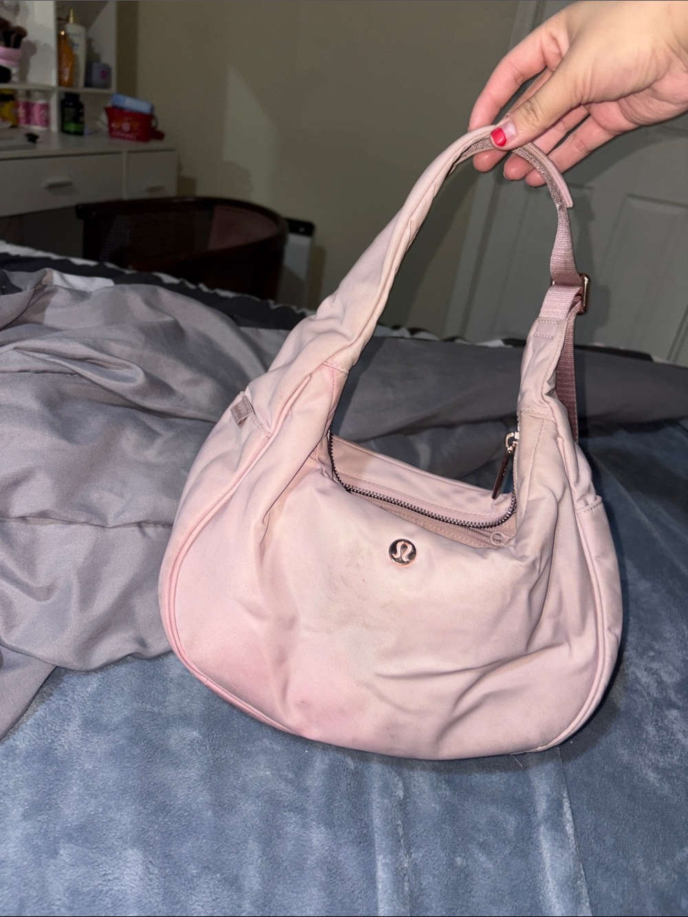 lululemon athletica Blush Pink Shoulder Hobo Bag